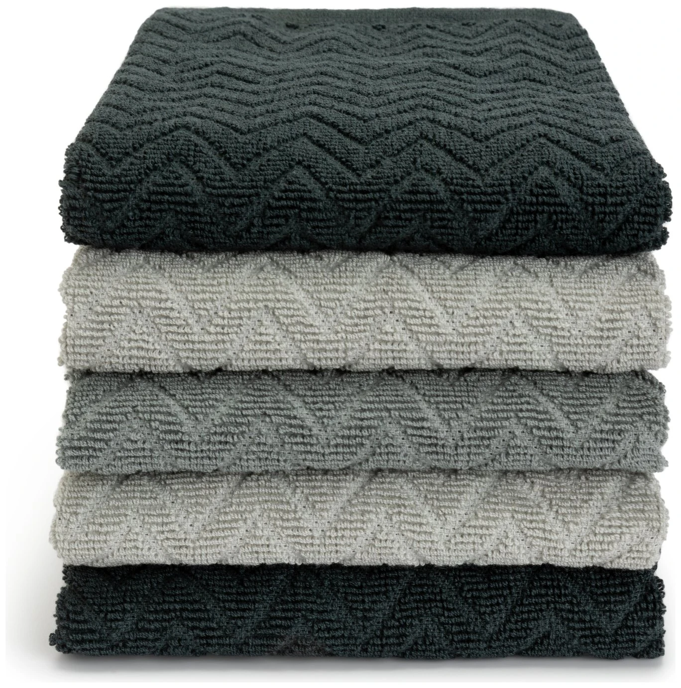 Habitat Zig Zag Terry Pack Of 5 Tea Towels 4 Habitat Zig Zag Terry Pack Of 5 Tea Towels - Image 3
