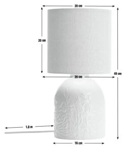 Habitat Embossed Floral Ceramic Table Lamp - Off White 9 Habitat Embossed Floral Ceramic Table Lamp - Off White -Habitat 1233656 R E001