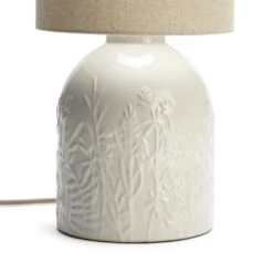 Habitat Embossed Floral Ceramic Table Lamp - Off White 11 Habitat Embossed Floral Ceramic Table Lamp - Off White -Habitat 1233656 R Z003A