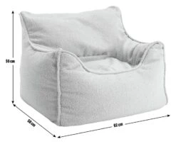 Habitat Kids Single Chair Boucle Bean Bag - Off White -Habitat 1405044 R E001