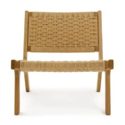 Habitat Faro Woven Paper Rope And Oak Accent Chair - Natural 14 Habitat Faro Woven Paper Rope And Oak Accent Chair - Natural -Habitat 1950991 R Z001A