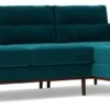 Swoon Berlin Velvet Right Hand Corner Sofa- Kingfisher Blue -Habitat 1997325 R Z001A