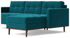 Swoon Berlin Velvet Right Hand Corner Sofa- Kingfisher Blue -Habitat 1997325 R Z004A