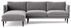 Swoon Luna Velvet Left Hand Corner Sofa - Silver Grey 14 Swoon Luna Velvet Left Hand Corner Sofa - Silver Grey -Habitat 2021795 R Z002A