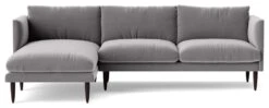 Swoon Luna Velvet Left Hand Corner Sofa - Silver Grey 15 Swoon Luna Velvet Left Hand Corner Sofa - Silver Grey -Habitat 2021795 R Z003A