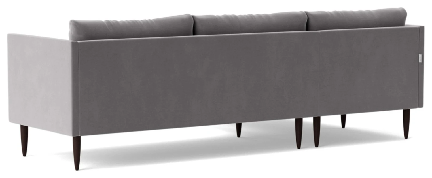 Swoon Luna Velvet Left Hand Corner Sofa - Silver Grey 9 Swoon Luna Velvet Left Hand Corner Sofa - Silver Grey - Image 7
