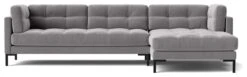 Swoon Landau Velvet Right Hand Corner Sofa - Silver Grey -Habitat 2024668 R Z003A