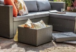 Habitat 4 Seater Rattan Effect Garden Sofa Set - Grey -Habitat 2070739 R Z007C
