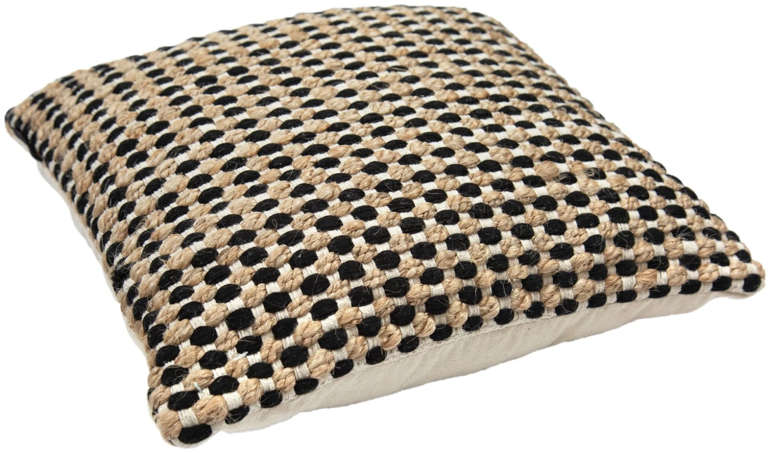 Habitat Jute Mono Check Cushion - Natural - 43X43cm 5 Habitat Jute Mono Check Cushion - Natural - 43X43cm - Image 3