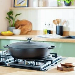 Habitat 4 Litre Shallow Cast Iron Casserole Dish - Black 13 Habitat 4 Litre Shallow Cast Iron Casserole Dish - Black -Habitat 3065482 R Z002C