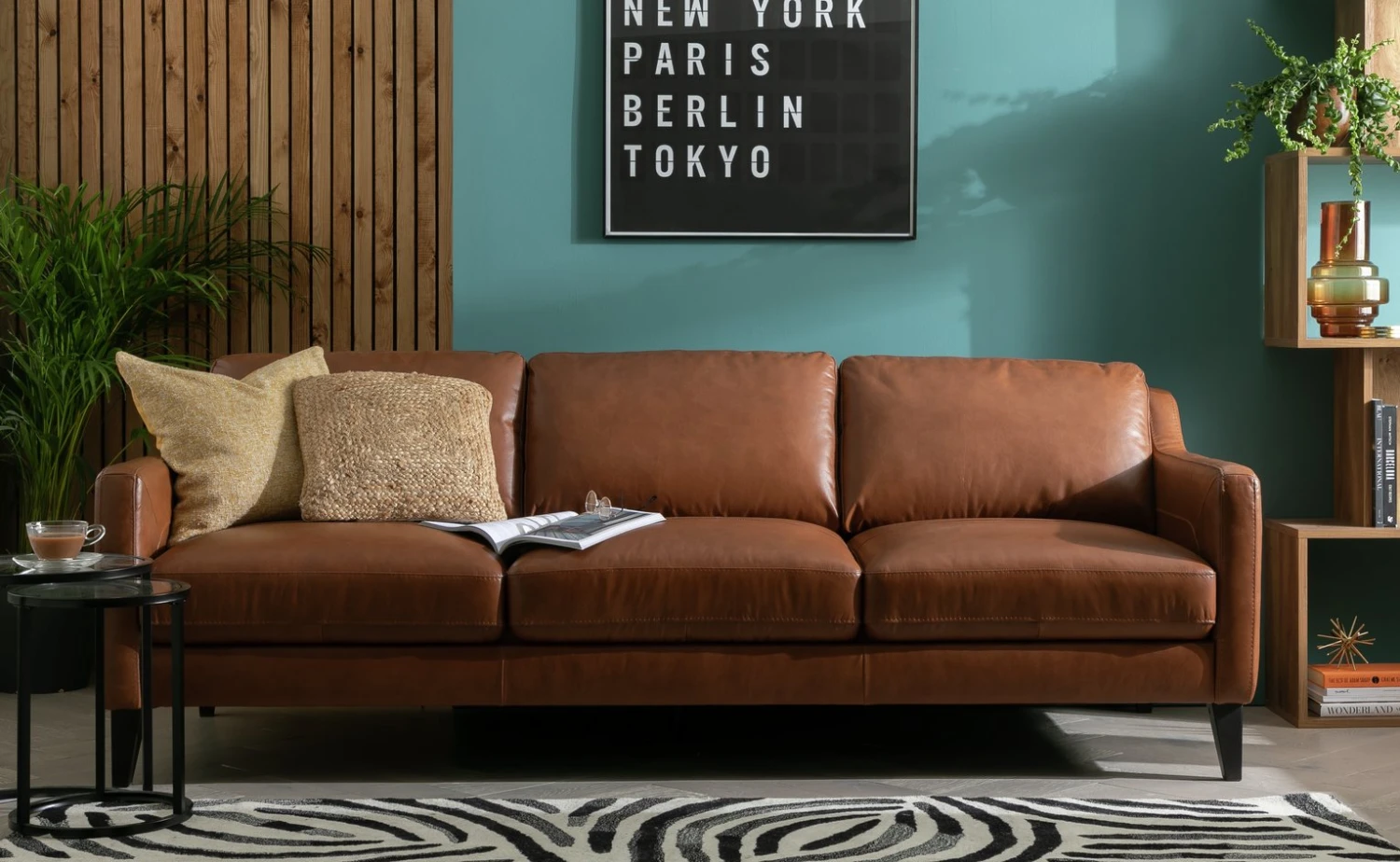 Habitat Leone Leather 4 Seater Sofa - Tan 4 Habitat Leone Leather 4 Seater Sofa - Tan - Image 2