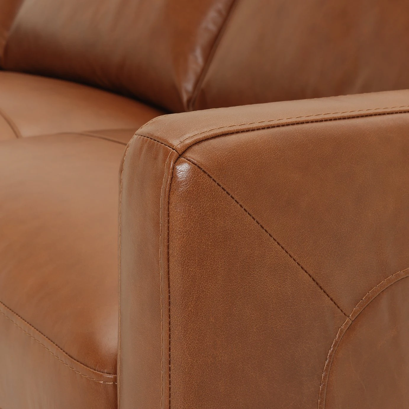 Habitat Leone Leather 4 Seater Sofa - Tan 10 Habitat Leone Leather 4 Seater Sofa - Tan - Image 8