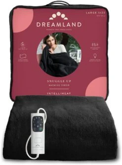 Dreamland Snuggle Up Black Heated Throw - Large -Habitat 3243699 R Z002A