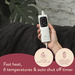 Dreamland Snuggle Up Black Heated Throw - Large -Habitat 3243699 R Z014A