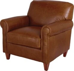 Habitat Kingsley Leather Accent Chair - Tan -Habitat 3328662 R Z002A