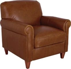 Habitat Kingsley Leather Accent Chair - Tan -Habitat 3328662 R Z004A