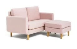 Habitat Remi Small Fabric 2 Seater Chaise Sofa In A Box-Pink -Habitat 3347739 R Z004A