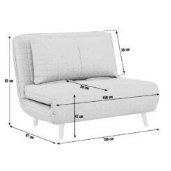 Habitat Roma Small Double Boucle Chairbed - Cream -Habitat 4077981 R Z003A