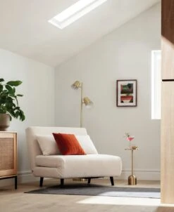 Habitat Roma Small Double Boucle Chairbed - Cream -Habitat 4077981 R Z004A