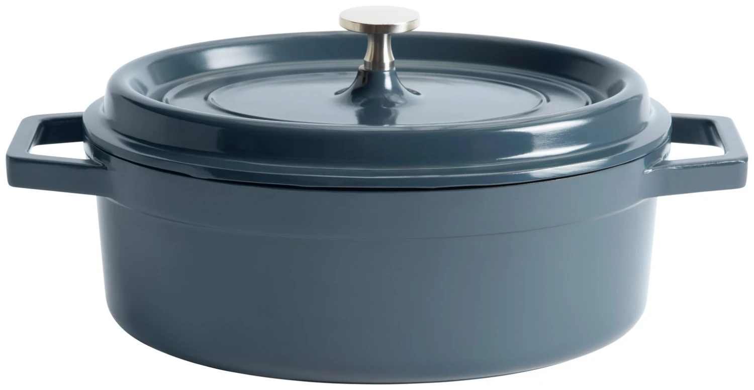 Habitat 3.6 Litre Cast Aluminium Casserole Dish - Blue 3 Habitat 3.6 Litre Cast Aluminium Casserole Dish - Blue