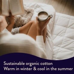 Dreamland Organic Cotton Warming Mattress Protector-Double -Habitat 4886299 R Z006A