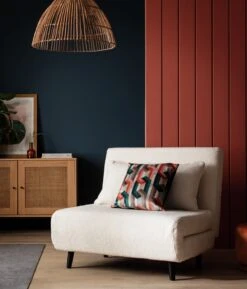 Habitat Roma Single Boucle Chairbed - Cream -Habitat 5644760 R Z004A