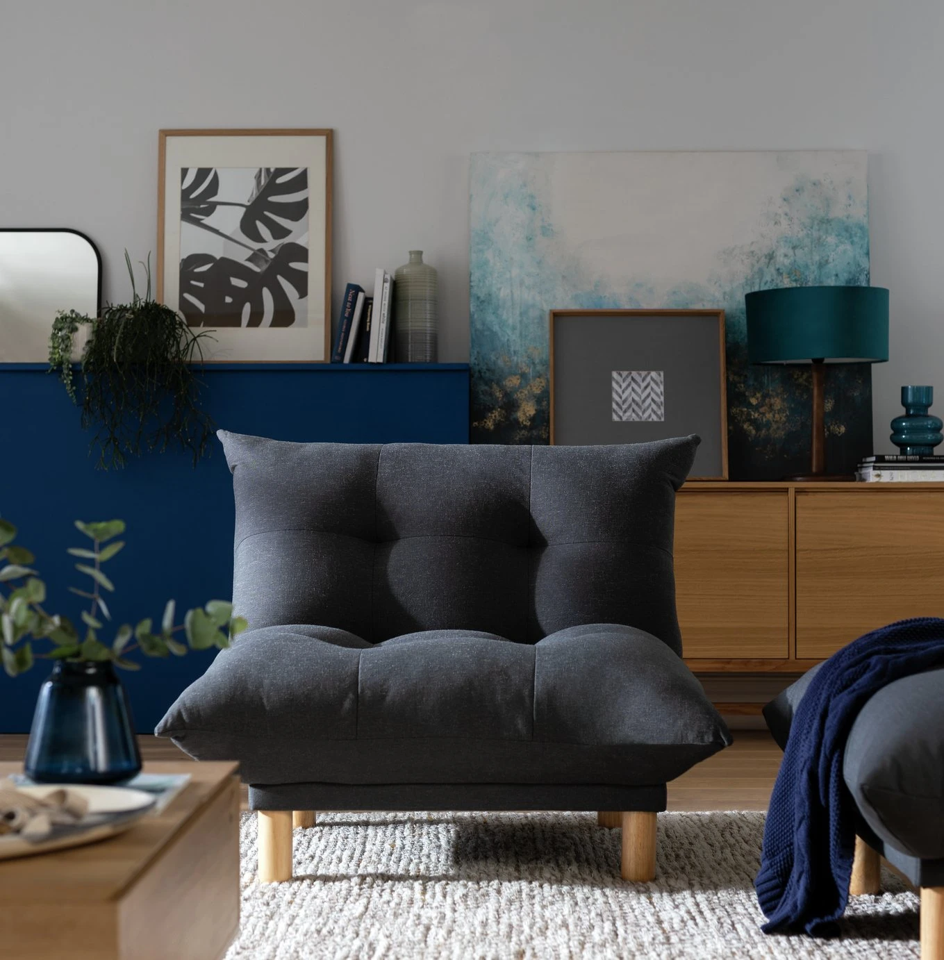 Habitat Kota Fabric Armchair - Charcoal 4 Habitat Kota Fabric Armchair - Charcoal - Image 2