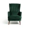 Habitat Callie Velvet Wingback Chair - Forest Green