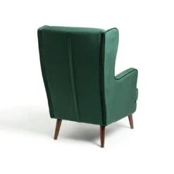 Habitat Callie Velvet Wingback Chair - Forest Green -Habitat 7878486 R Z003A