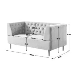 Habitat Blake Velvet 2 Seater Sofa - Navy Blue 14 Habitat Blake Velvet 2 Seater Sofa - Navy Blue -Habitat 8133467 R E001