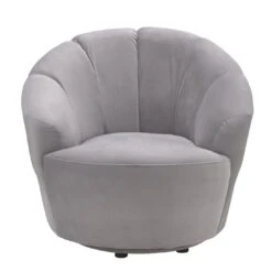 Habitat Ezra Velvet Swivel Chair - Light Grey