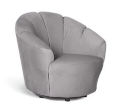 Habitat Ezra Velvet Swivel Chair - Light Grey -Habitat 8819372 R Z003A