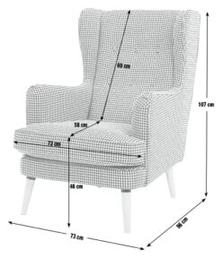 Habitat Callie Fabric Wingback Chair - Blush Pink 14 Habitat Callie Fabric Wingback Chair - Blush Pink -Habitat 8839895 R E001