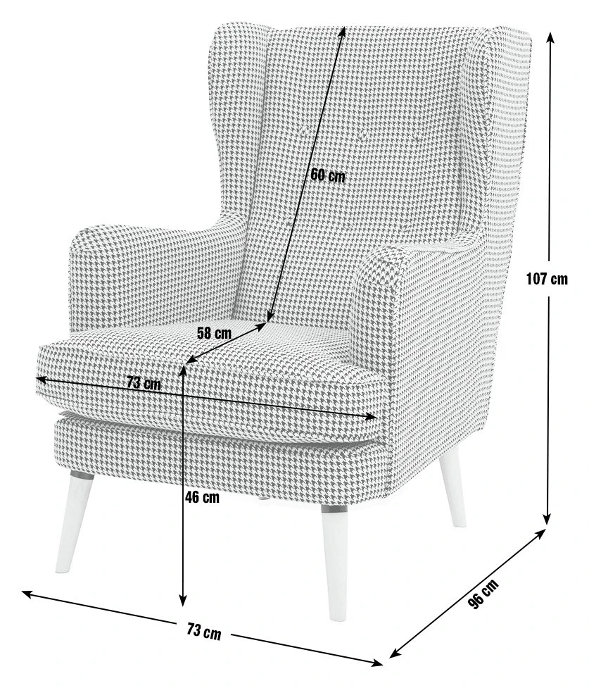Habitat Callie Fabric Wingback Chair - Blush Pink 5 Habitat Callie Fabric Wingback Chair - Blush Pink - Image 3