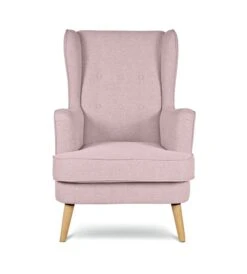 Habitat Callie Fabric Wingback Chair - Blush Pink