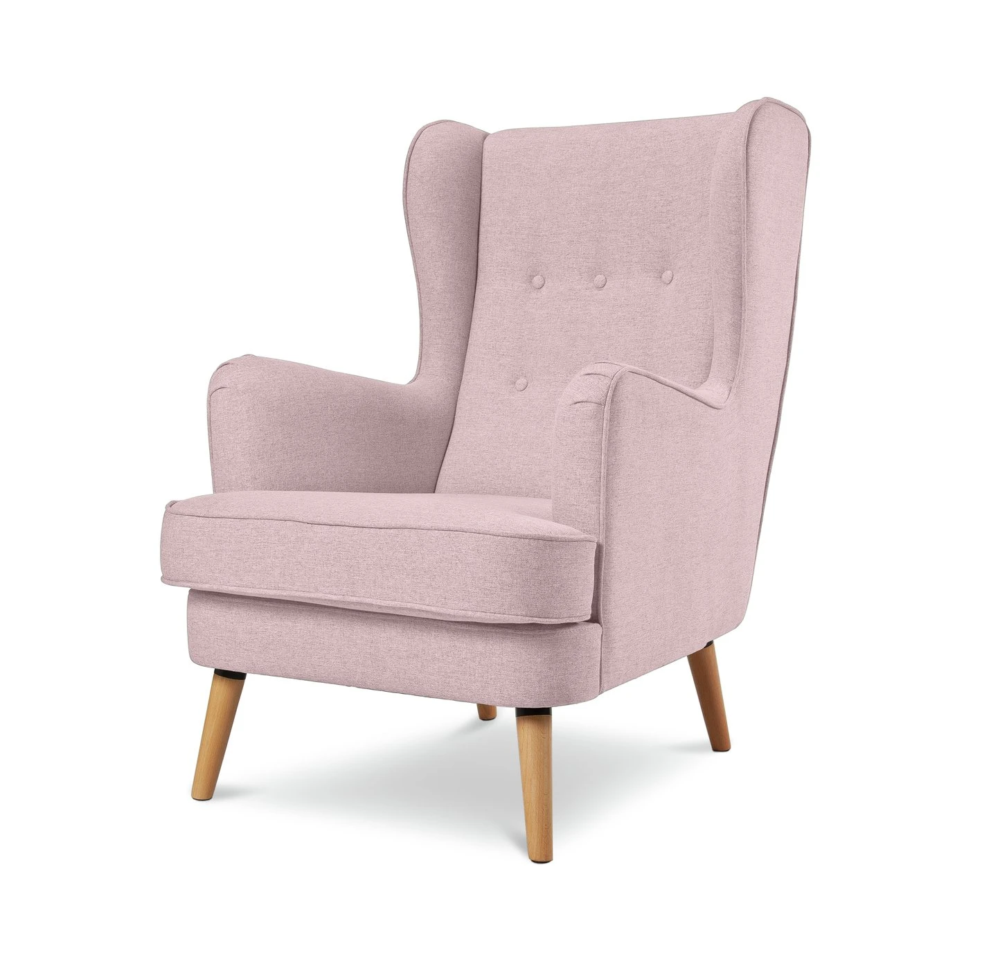 Habitat Callie Fabric Wingback Chair - Blush Pink 7 Habitat Callie Fabric Wingback Chair - Blush Pink - Image 5