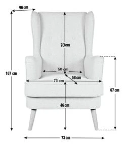 Habitat Callie Fabric Wingback Chair - Blush Pink 21 Habitat Callie Fabric Wingback Chair - Blush Pink -Habitat 8839895 R Z020A