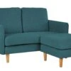 Habitat Remi Fabric 2 Seater Chaise Sofa In A Box - Teal -Habitat 8904665 R Z001A