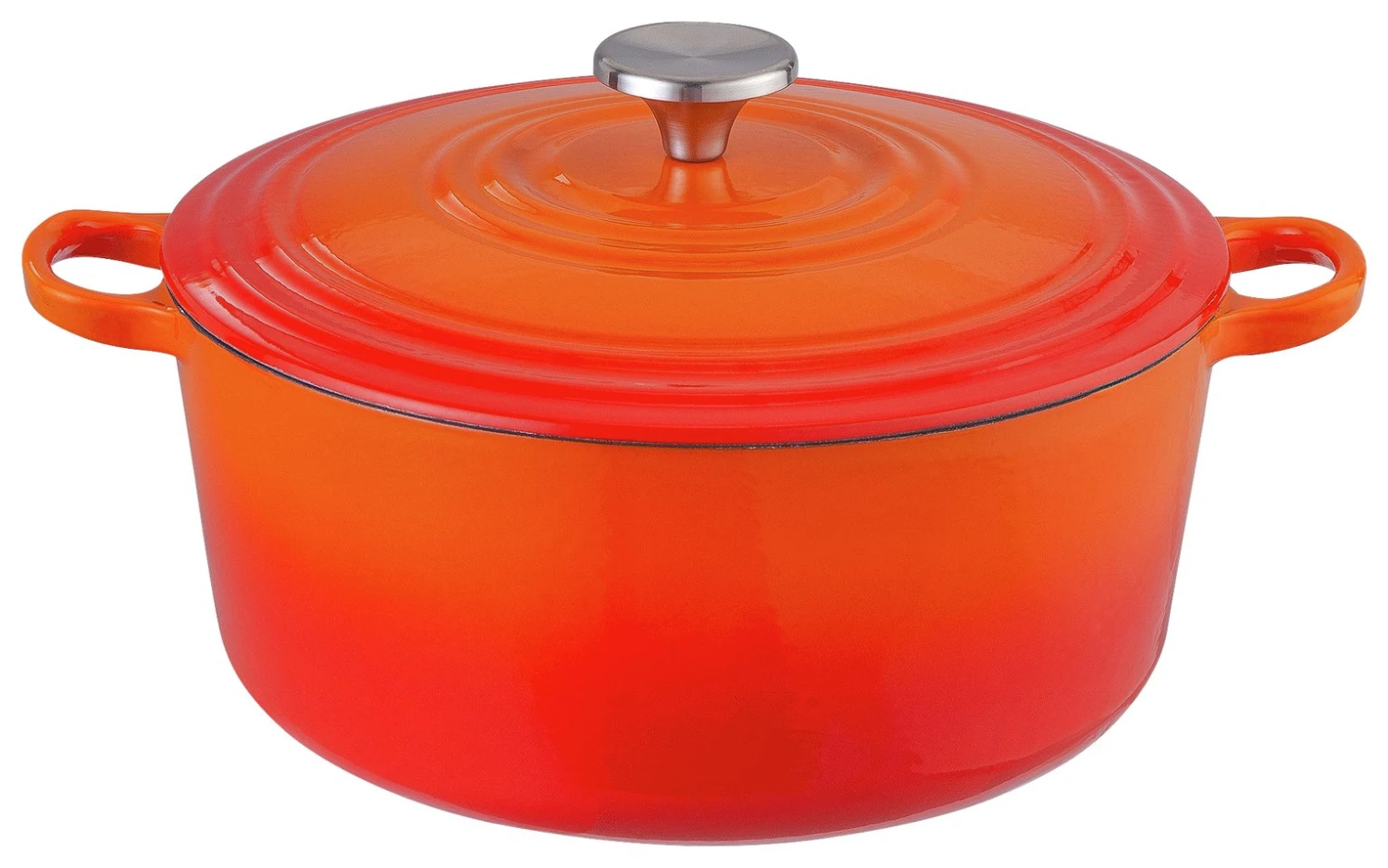 Habitat 5.3 Litre Cast Iron Casserole Dish - Orange 3 Habitat 5.3 Litre Cast Iron Casserole Dish - Orange