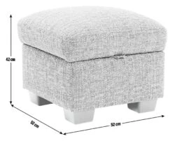 Habitat Lisbon Fabric Storage Footstool - Charcoal -Habitat 8909086 R E001