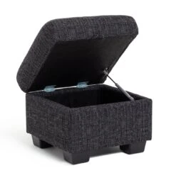 Habitat Lisbon Fabric Storage Footstool - Charcoal -Habitat 8909086 R Z003A