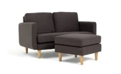 Habitat Remi Fabric 2 Seater Chaise Sofa In A Box - Charcoal -Habitat 9202304 R Z005A