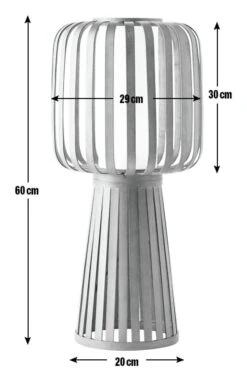 Habitat Achille Bamboo Table Lamp - Walnut & White -Habitat 9202414 R E001