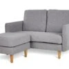 Habitat Remi Fabric 2 Seater Chaise Sofa In A Box-Light Grey -Habitat 9203341 R Z001A