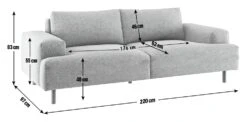Habitat Julien Velvet 3 Seater Sofa - Grey -Habitat 9301542 R E001