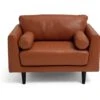 Habitat Jackson Leather Cuddle Chair - Tan 2 Habitat Jackson Leather Cuddle Chair - Tan -Habitat 9309939 R Z001A