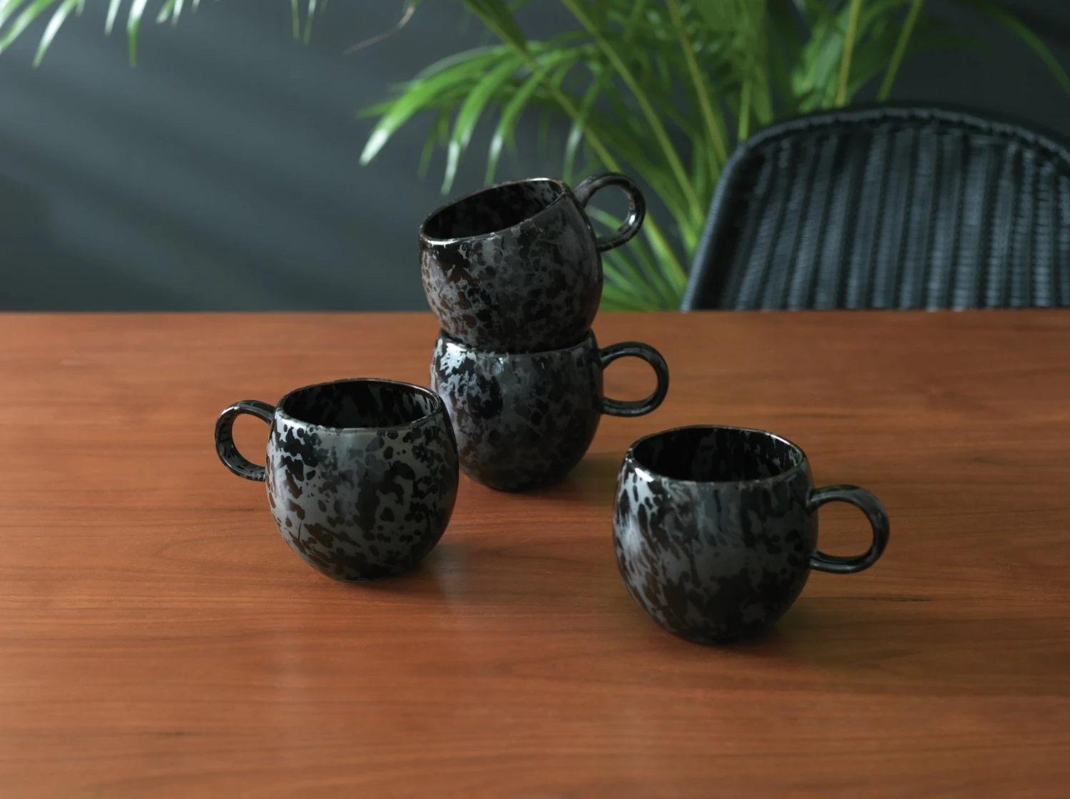 Habitat Set Of 4 Preto Stoneware Mugs 4 Habitat Set Of 4 Preto Stoneware Mugs - Image 2