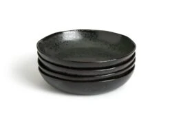 Habitat Preto 4 Piece Stoneware Pasta Bowls - Black