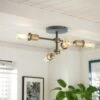 Habitat Tay 4 Light Flush To Ceiling Light - Grey & Brass -Habitat 9467644 R Z001A