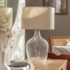 Habitat Abas Glass Table Lamp - Clear & Cream -Habitat 9489732 R Z001A